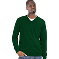 Men/Unisex Long Sleeve V-Neck Pullover - Forest Green